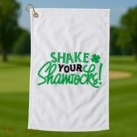 Shake Your Shamrocks Funny St Patricks Day Golf Towel thumb 1