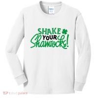 Shake Your Shamrocks Funny St Patricks Day Kids Long Sleeve Shirt thumb 0