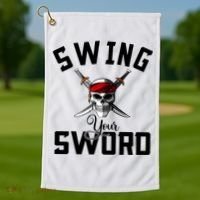 Swing Your Sword Hall State RIP Mike Coach Rest In Peace Golf Towel thumb 1