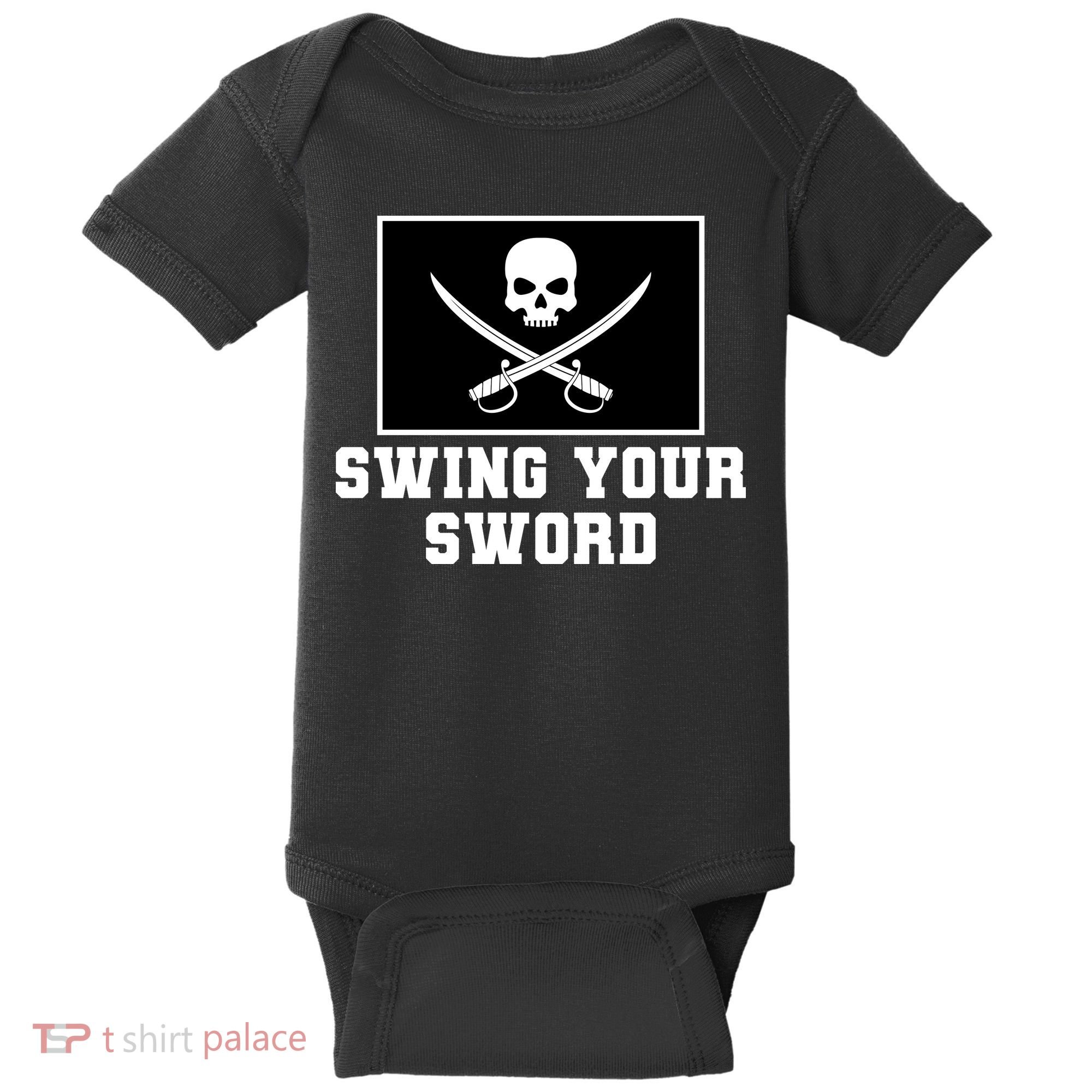 Swing Your Sword Skull Crossbones Mississippi Baby Bodysuit