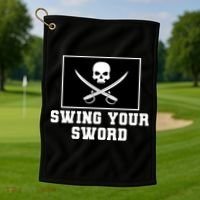 Swing Your Sword Skull Crossbones Mississippi Golf Towel thumb 1