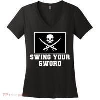 Swing Your Sword Skull Crossbones Mississippi Women's V-Neck T-Shirt thumb 0