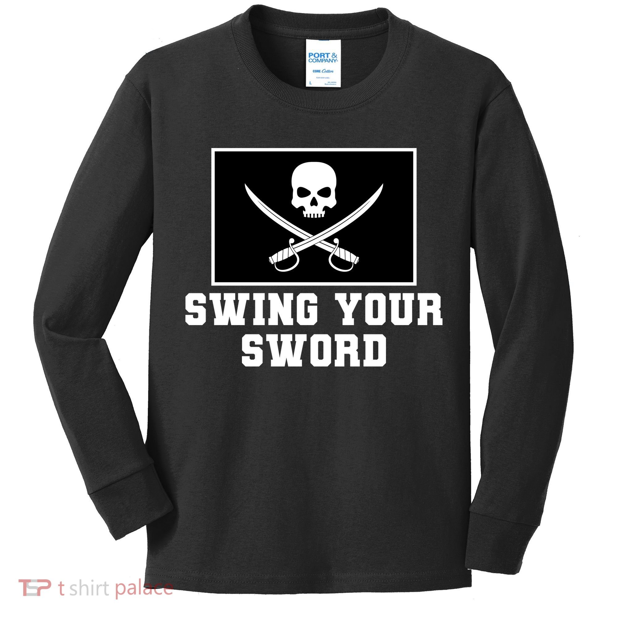 Swing Your Sword Skull Crossbones Mississippi Kids Long Sleeve Shirt