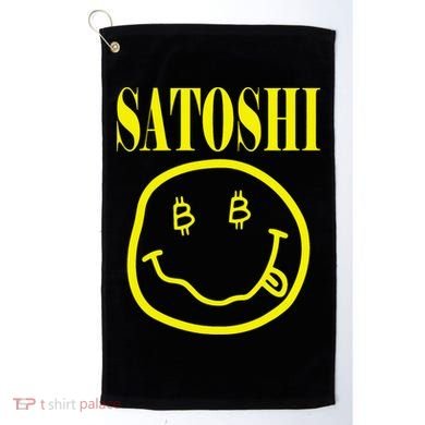 Satoshi Yellow Smile Face Golf Towel