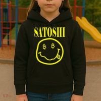 Satoshi Yellow Smile Face Kids Hoodie thumb 3