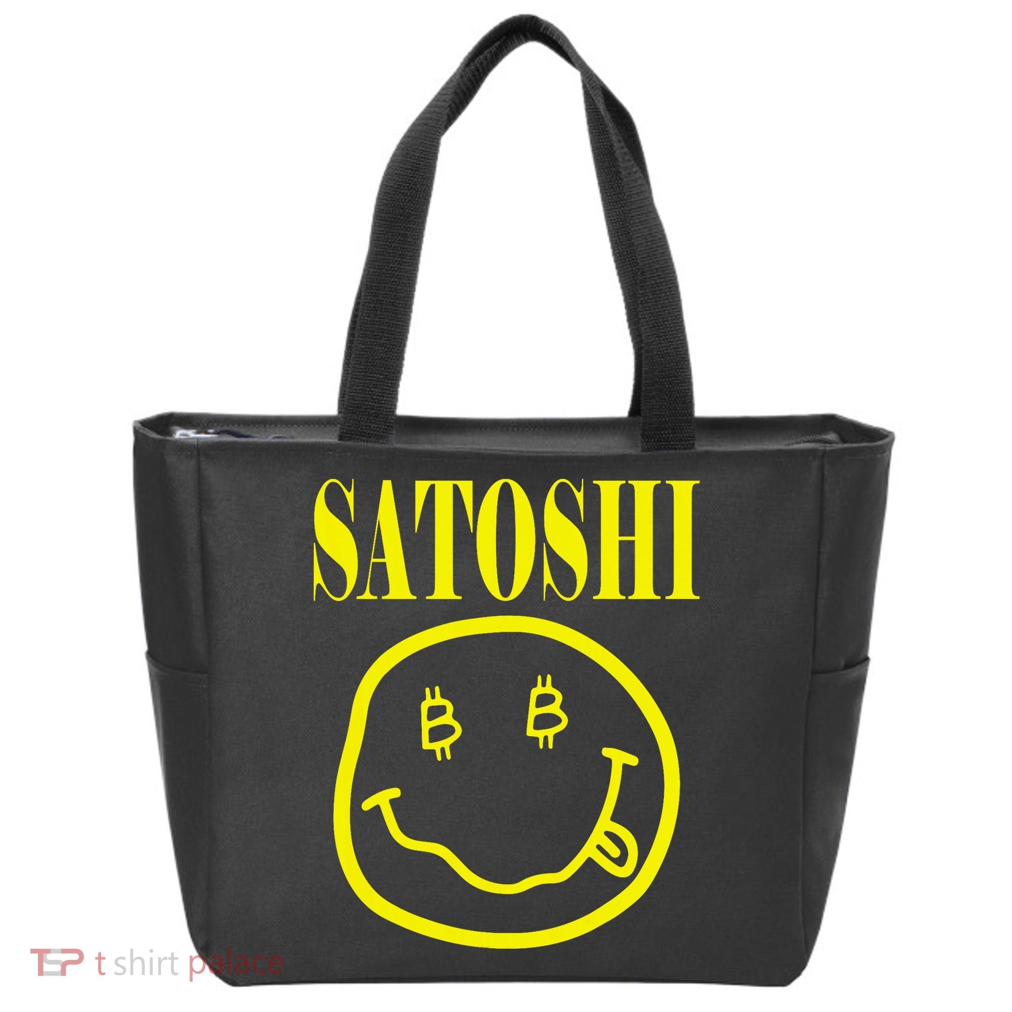 Satoshi Yellow Smile Face Tote Bag