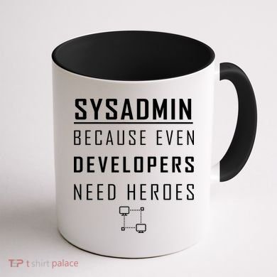 Sysadmin Because Even Developers Need Heroes Coffee Mug back