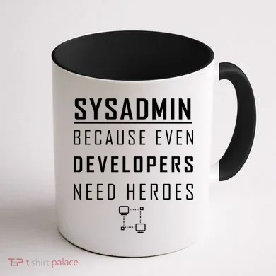 Sysadmin Because Even Developers Need Heroes Coffee Mug back