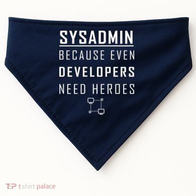 Sysadmin Because Even Developers Need Heroes USA-Made Doggie Bandana