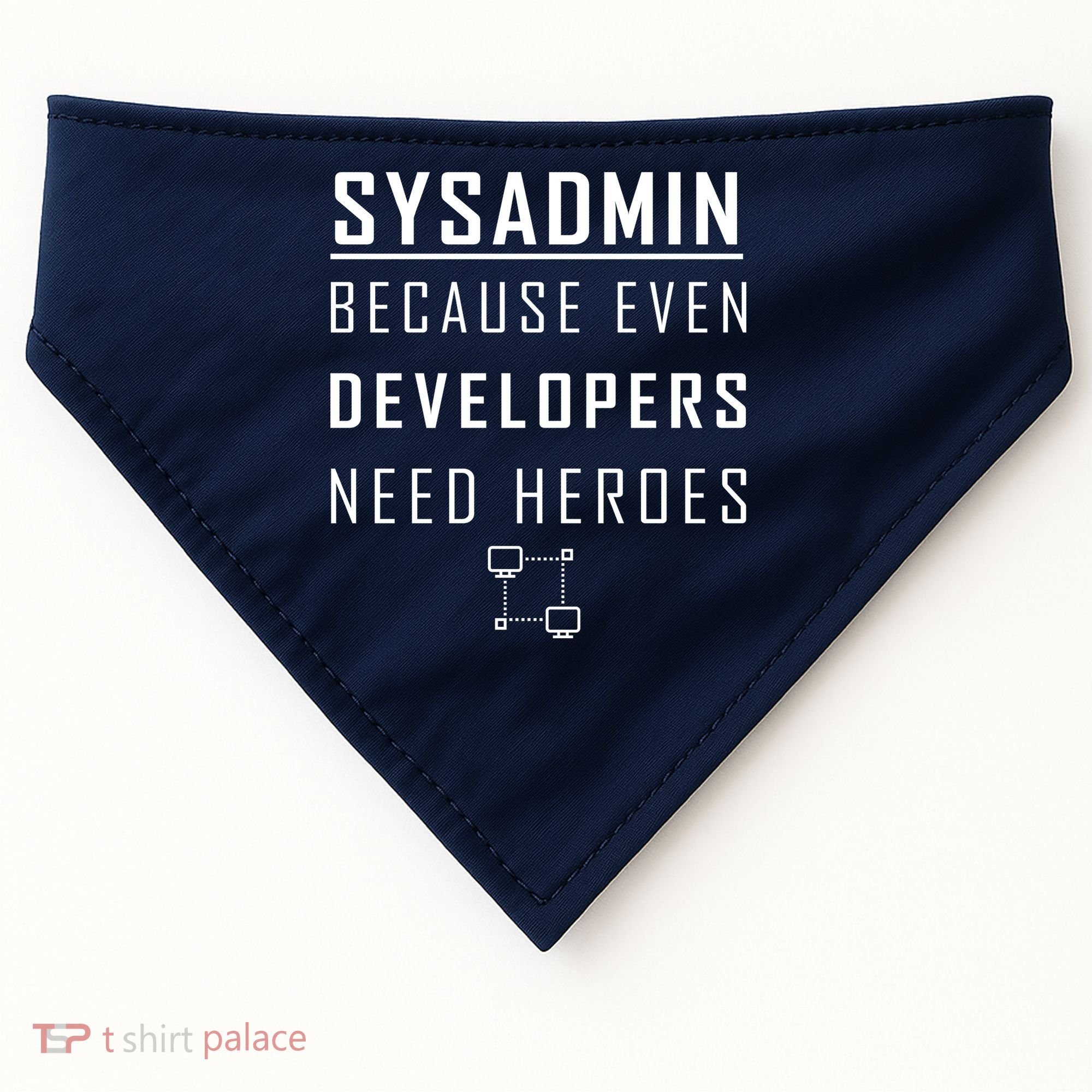 Sysadmin Because Even Developers Need Heroes USA-Made Doggie Bandana