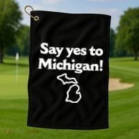 Say Yes To Michigan Golf Towel thumb 1