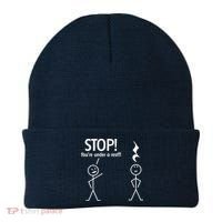 Stop You're Under A Rest Funny Beanie thumb 0