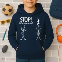 Stop You're Under A Rest Funny Kids Hoodie thumb 2