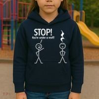 Stop You're Under A Rest Funny Kids Hoodie thumb 3