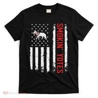 Smokin Yotes Vintage Us Flag Coyote Hunter Hunting Yotes T-Shirt thumb 0