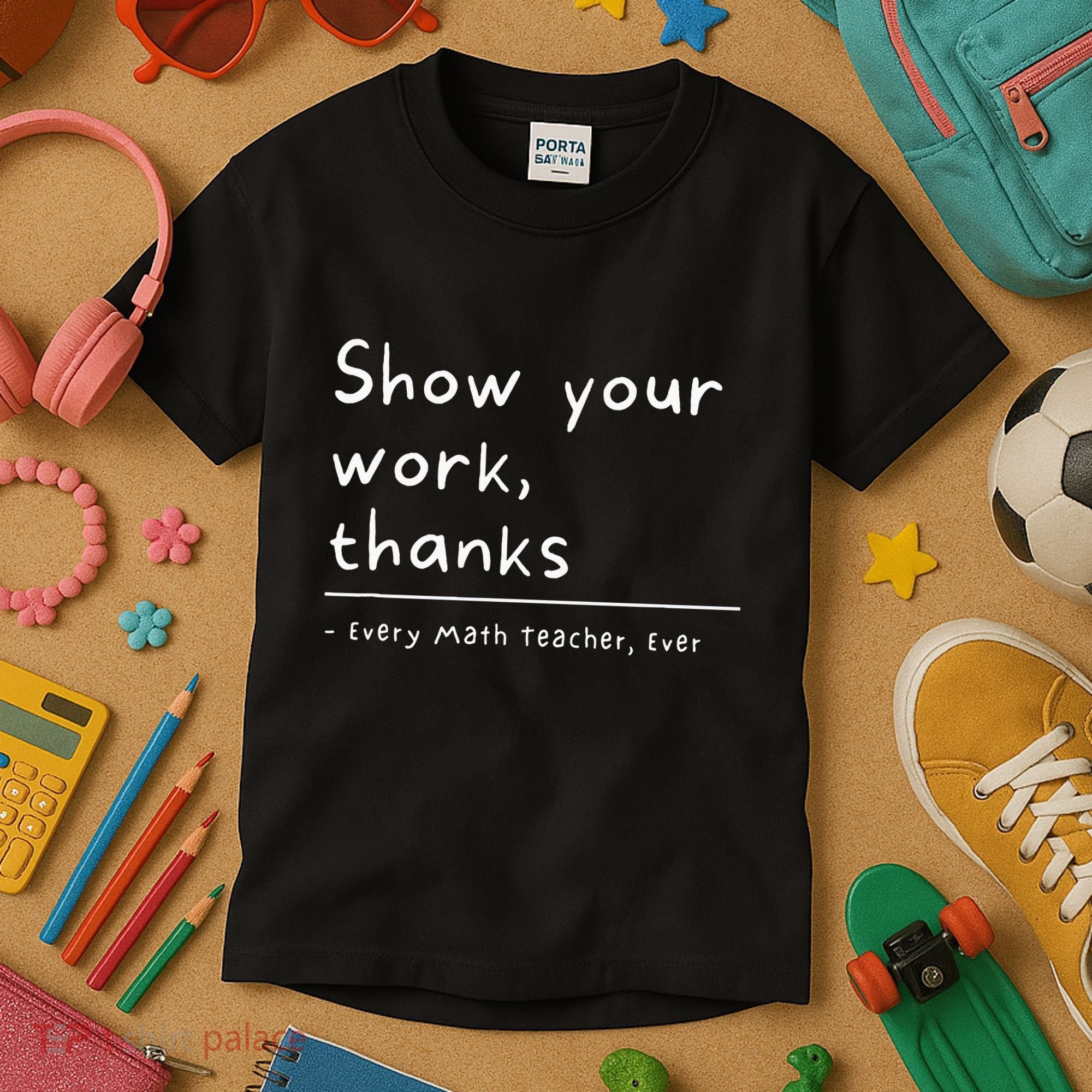Show Your Work Thanks Math Teacher Kids T-Shirt