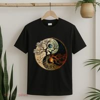 Spiritual Yin Yang Buddhist Tree Of Life T-Shirt thumb 2