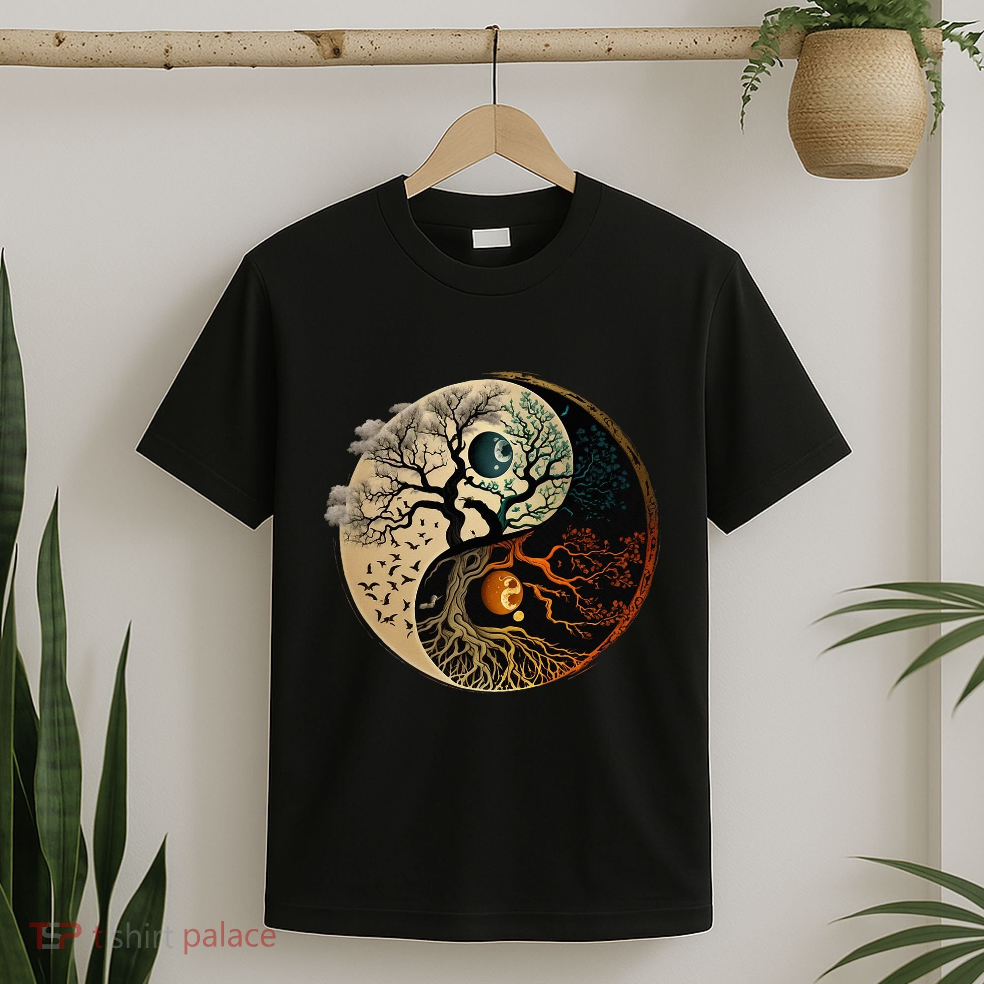 Spiritual Yin Yang Buddhist Tree Of Life T-Shirt