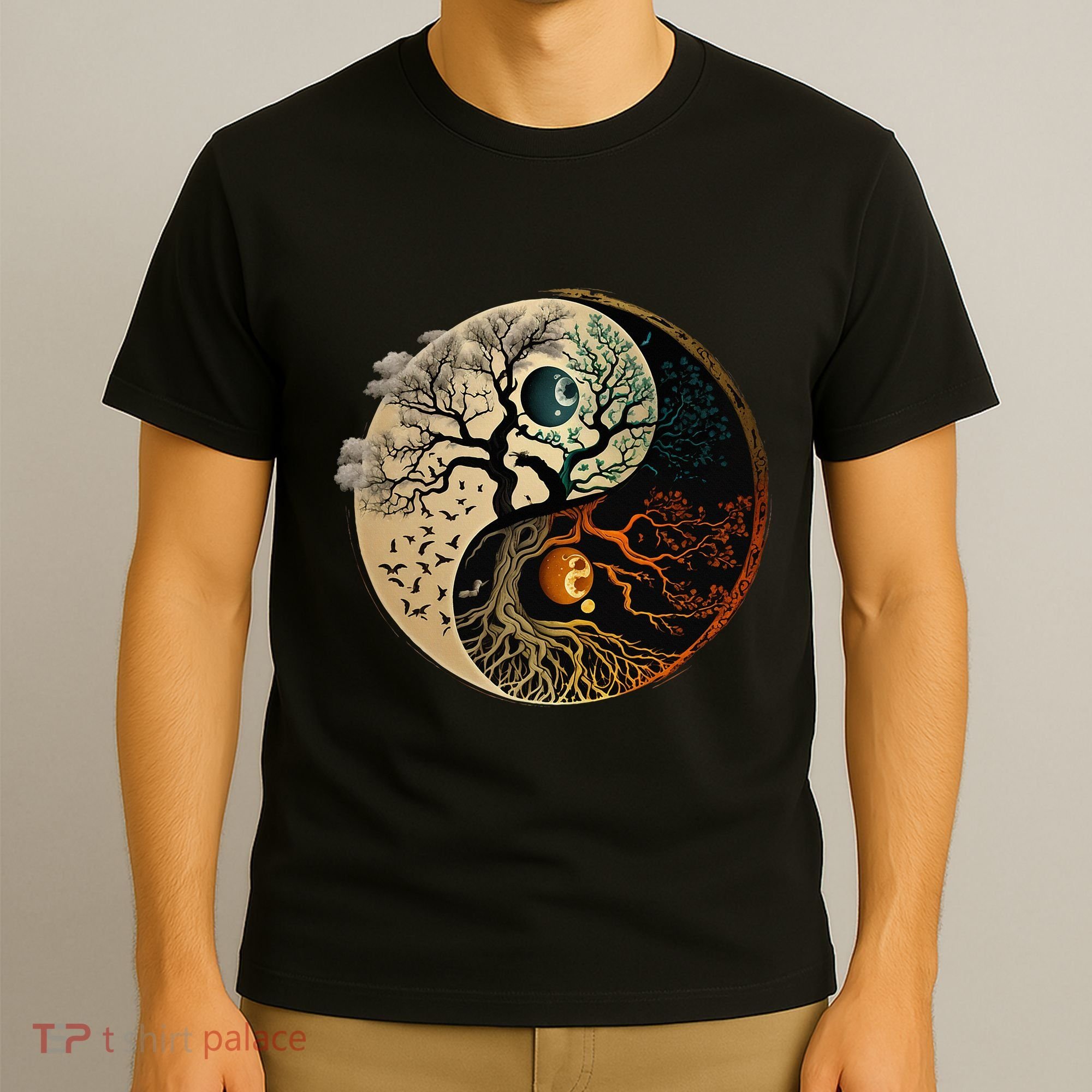 Spiritual Yin Yang Buddhist Tree Of Life T-Shirt