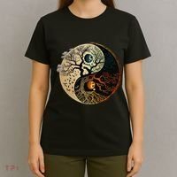 Spiritual Yin Yang Buddhist Tree Of Life T-Shirt thumb 4