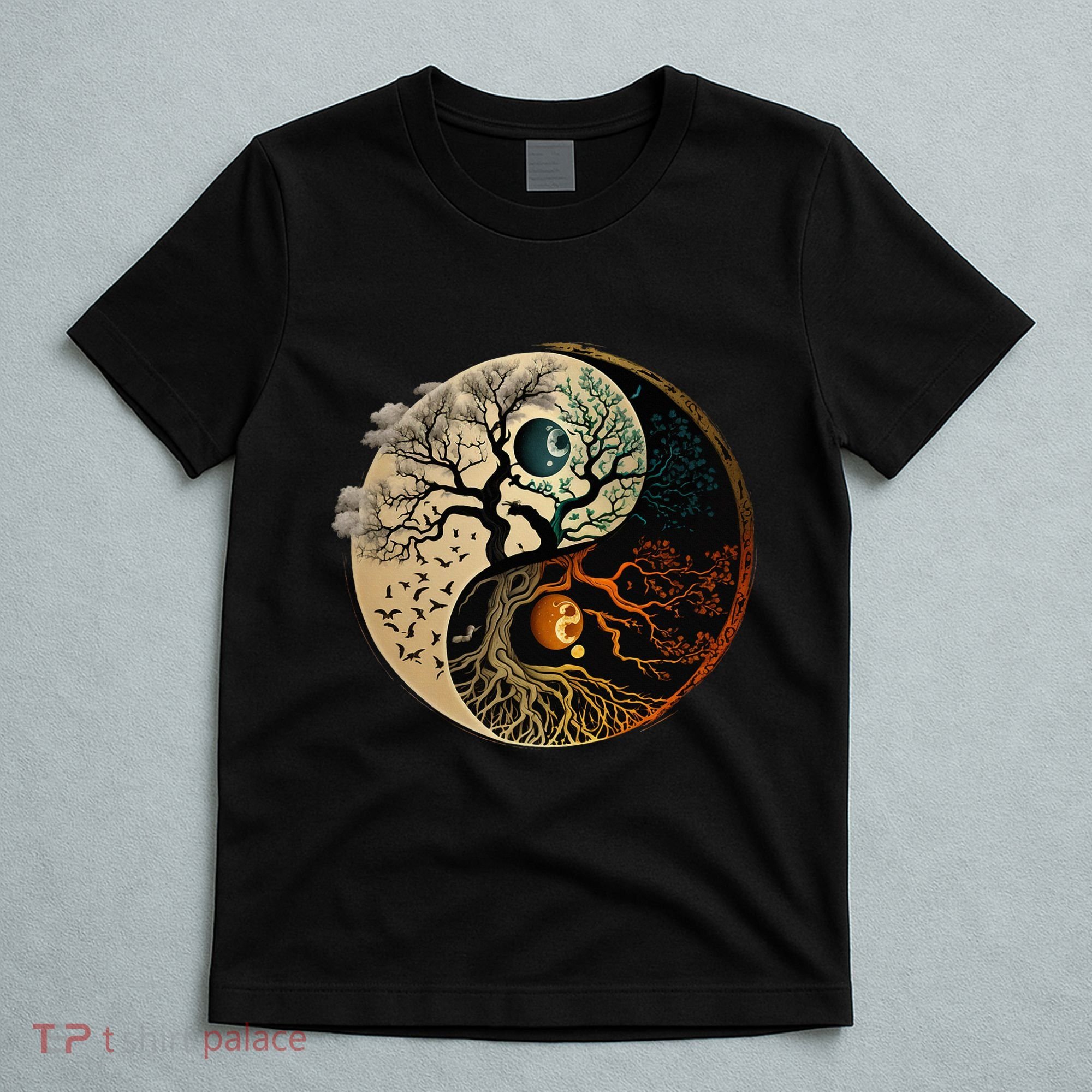 Spiritual Yin Yang Buddhist Tree Of Life T-Shirt