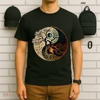 Spiritual Yin Yang Buddhist Tree Of Life T-Shirt thumb 6