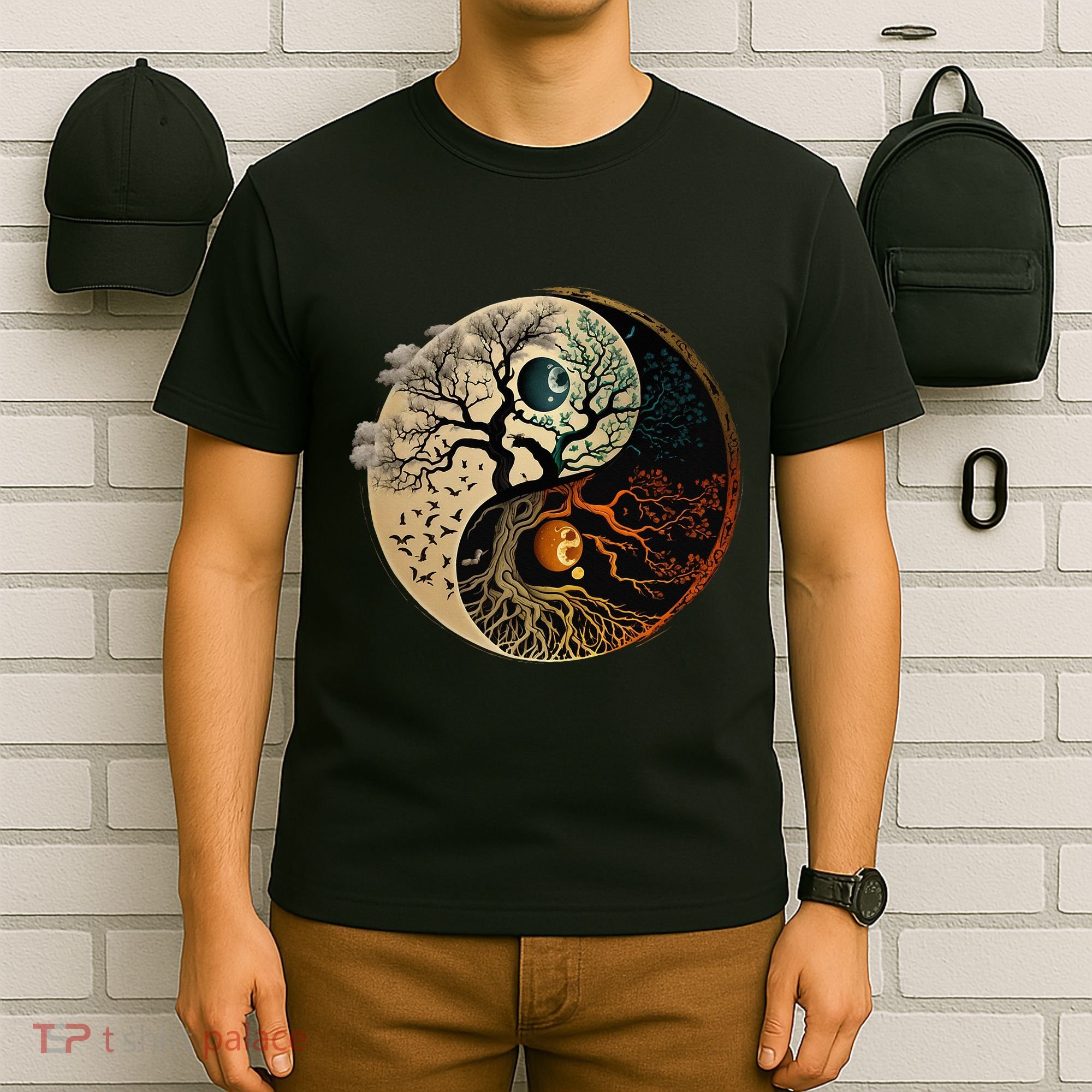 Spiritual Yin Yang Buddhist Tree Of Life T-Shirt