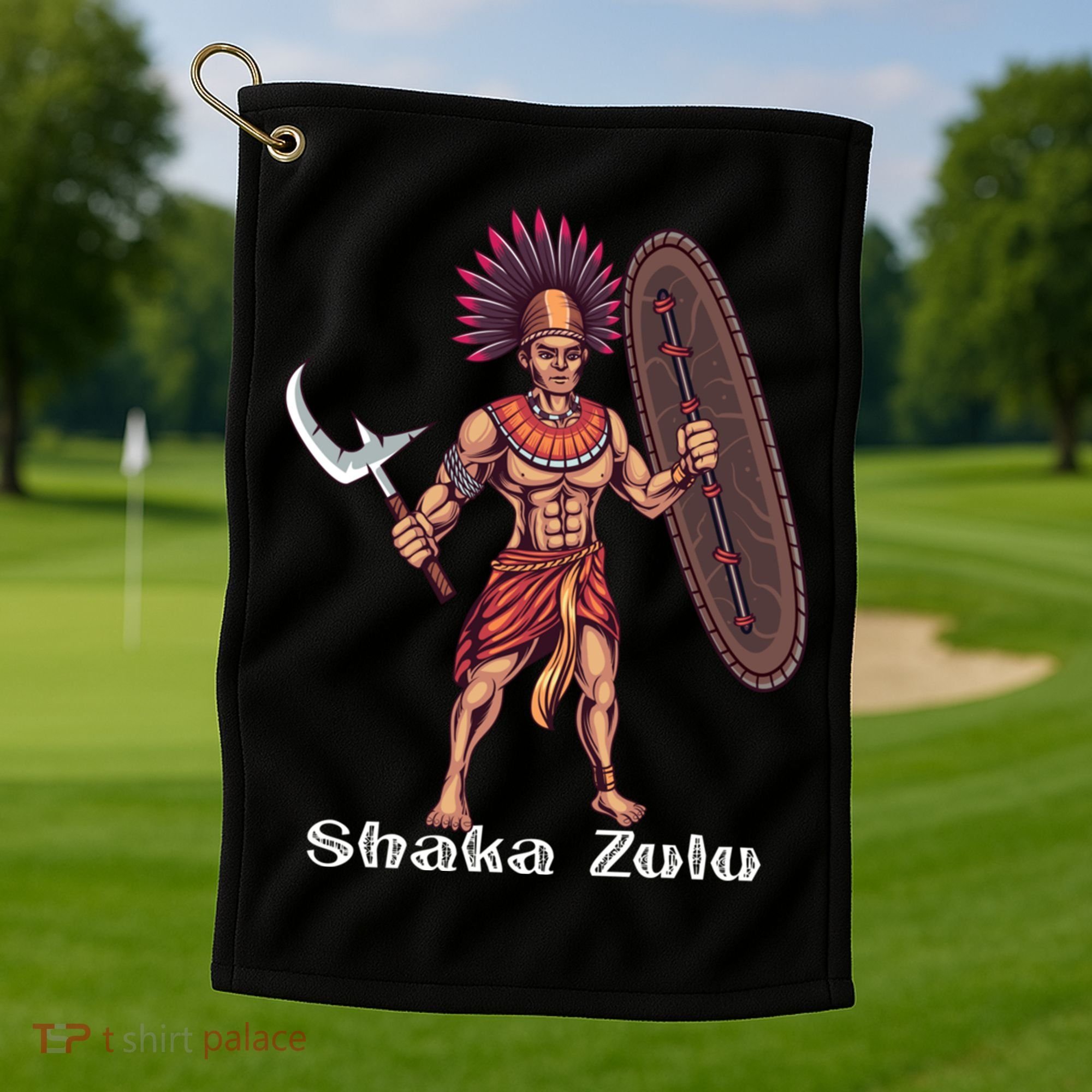 Shaka Zulu African Warrior Leader African King Juneteenth Gift Golf Towel