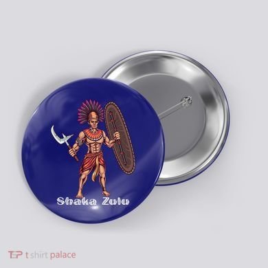 Shaka Zulu African Warrior Leader African King Juneteenth Gift Button