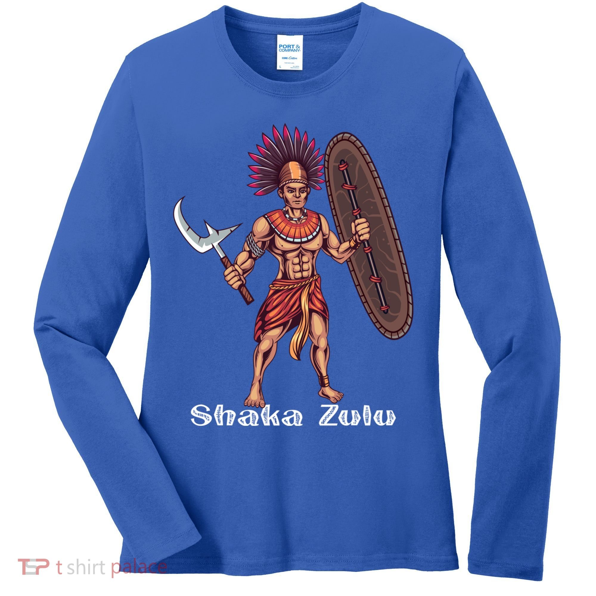 Shaka Zulu African Warrior Leader African King Juneteenth Gift Women's Long Sleeve Shirt