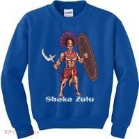 Shaka Zulu African Warrior Leader African King Juneteenth Gift Kids Sweatshirt thumb 0