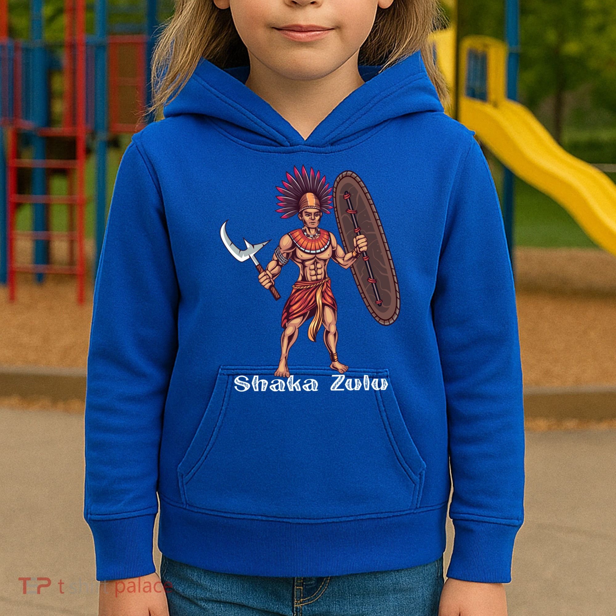 Shaka Zulu African Warrior Leader African King Juneteenth Gift Kids Hoodie