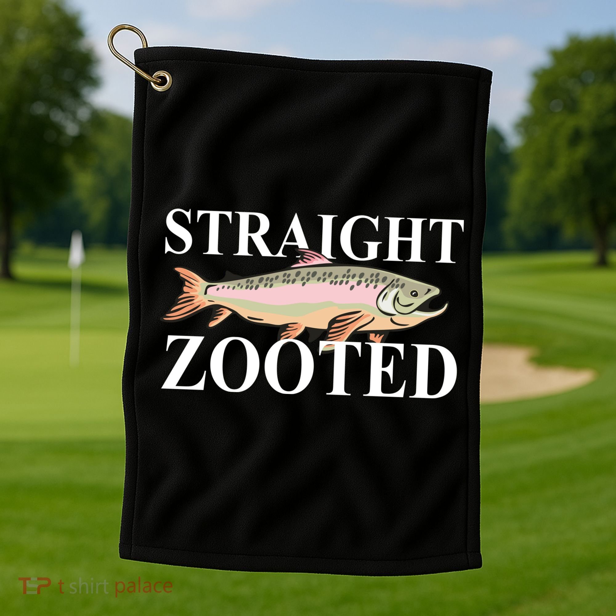 Straight Zooted Fish Golf Towel