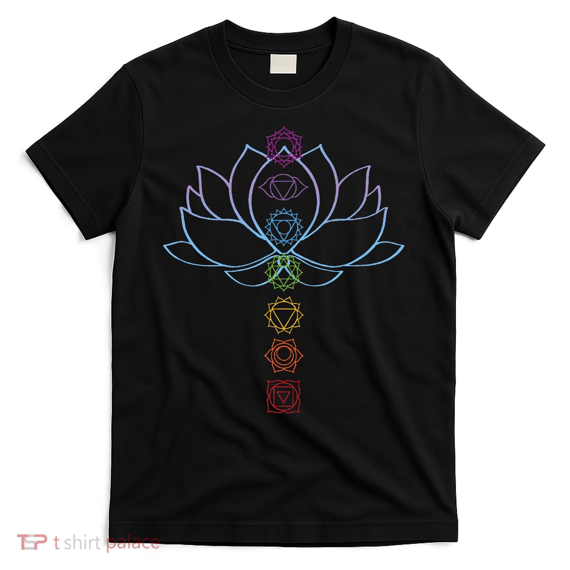 Spiritual Zen Lotus Flower Chakras Aligned Yoga T-Shirt