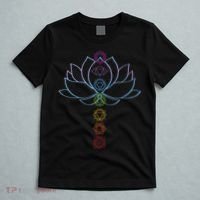 Spiritual Zen Lotus Flower Chakras Aligned Yoga T-Shirt thumb 5