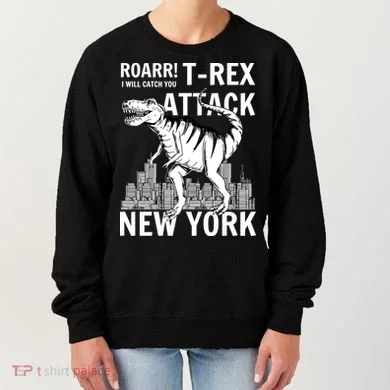 T-Rex Attacks New York Women's Sweatshirt