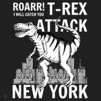 T-Rex Attacks New York Women's Sweatshirt thumb 2