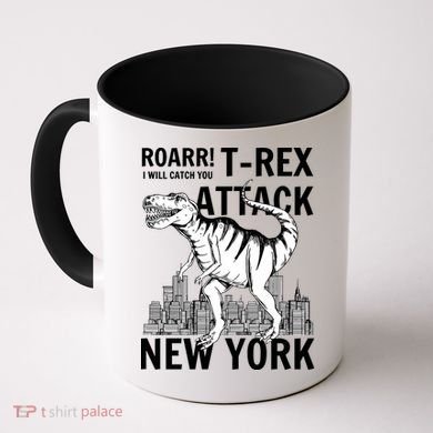 T-Rex Attacks New York Coffee Mug