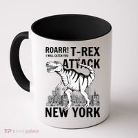 T-Rex Attacks New York Coffee Mug thumb 0