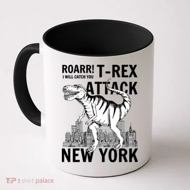 T-Rex Attacks New York Coffee Mug