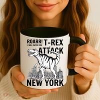 T-Rex Attacks New York Coffee Mug thumb 3