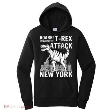 T-Rex Attacks New York Women's Hoodie