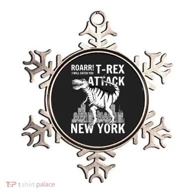 T-Rex Attacks New York Ornament