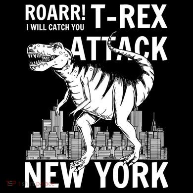 T-Rex Attacks New York Baby Bodysuit