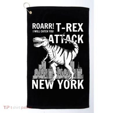 T-Rex Attacks New York Golf Towel