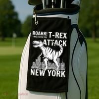 T-Rex Attacks New York Golf Towel thumb 2