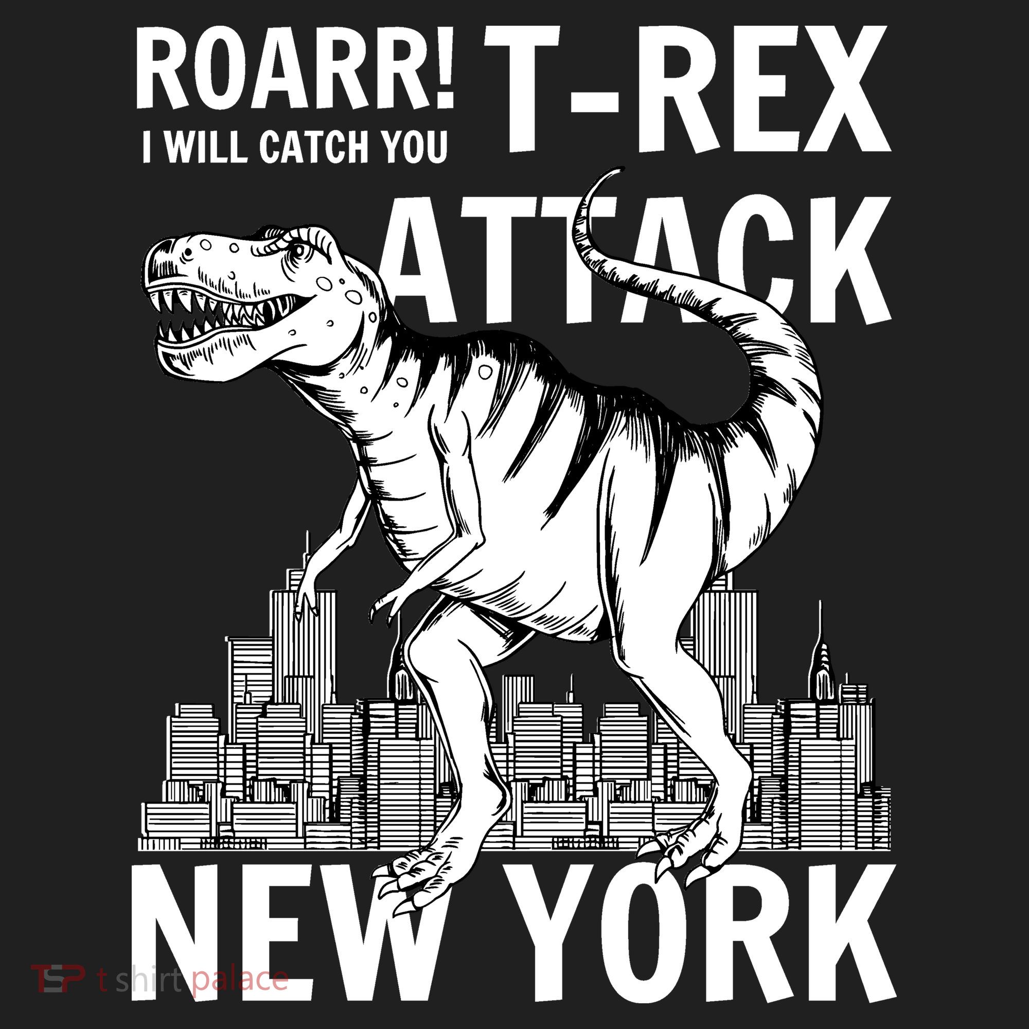 T-Rex Attacks New York Golf Towel