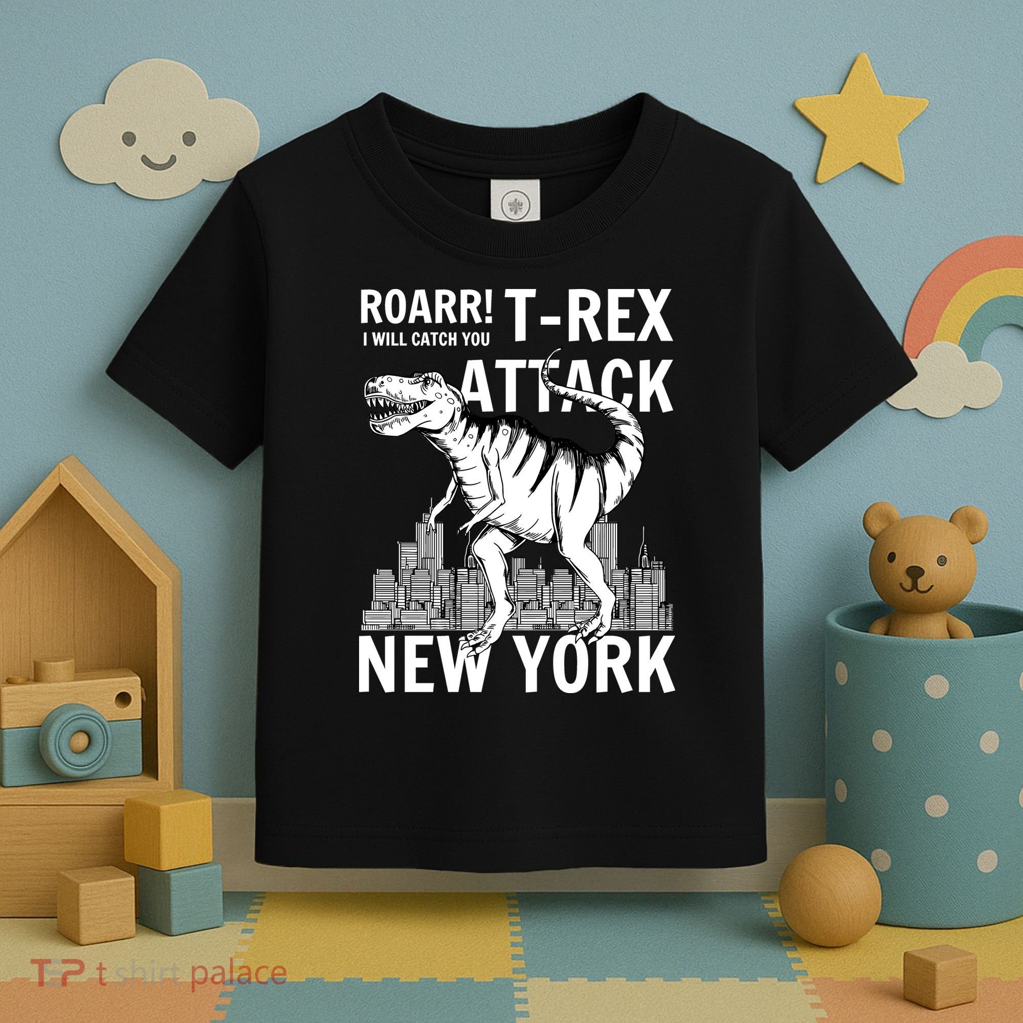 T-Rex Attacks New York Toddler T-Shirt