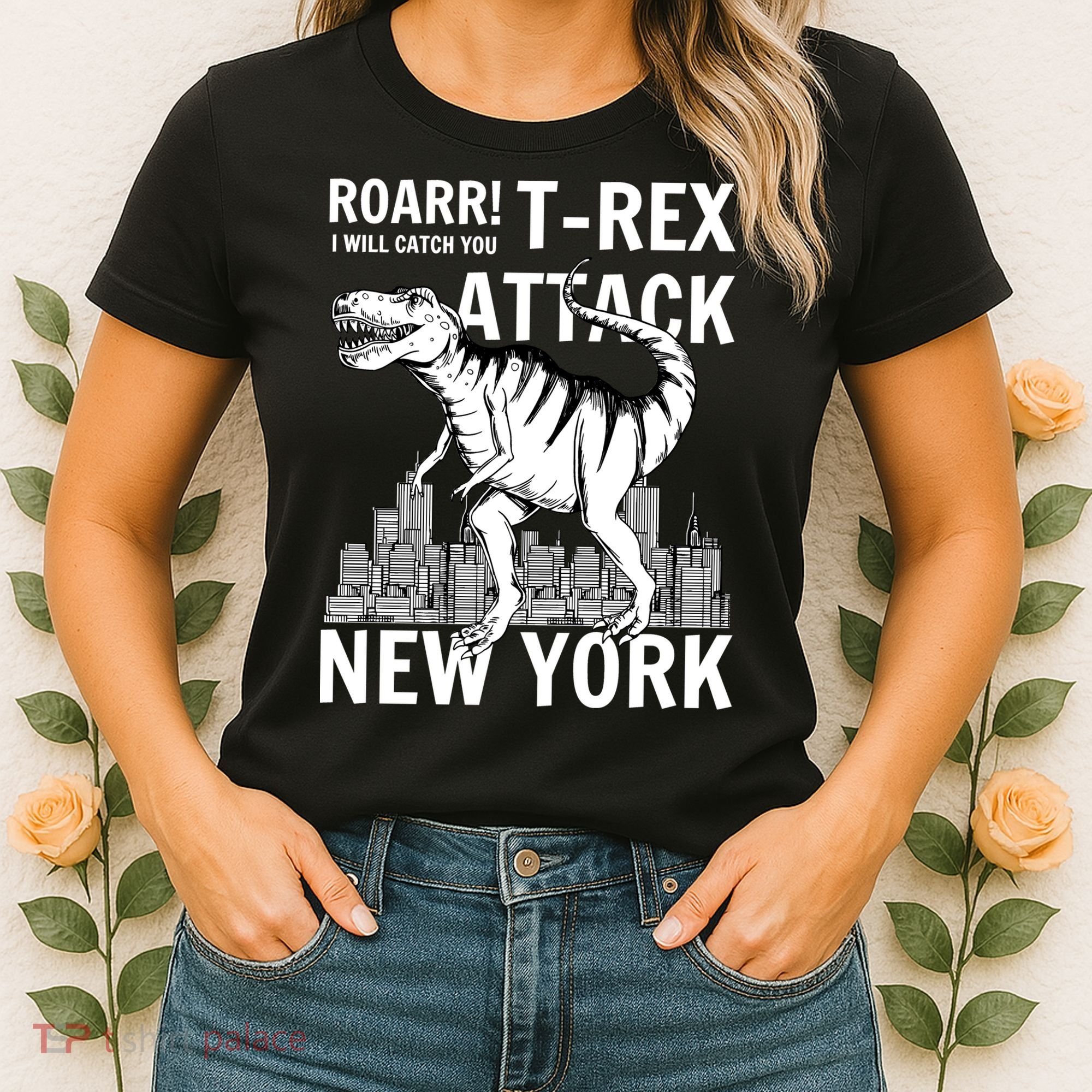 T-Rex Attacks New York Women's T-Shirt