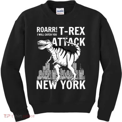 T-Rex Attacks New York Kids Sweatshirt